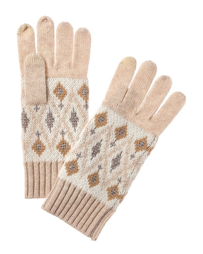 sofiacashmere fairisle lurex wool & cashmere-blend glove
