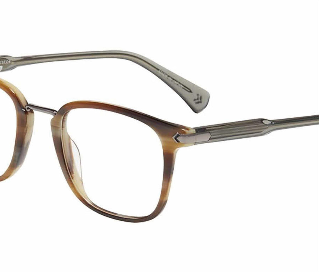 men's vjv423 square eyeglasses in brown horn