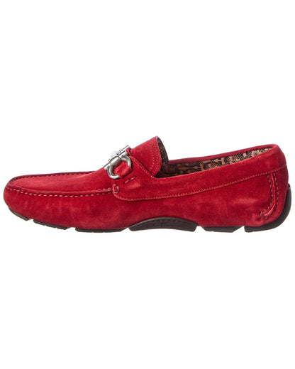 ferragamo leather & canvas loafer