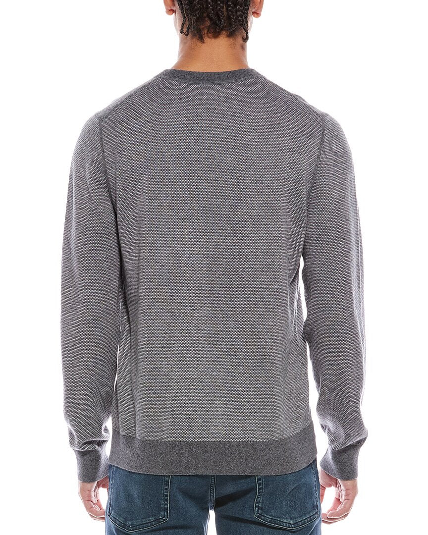 white multi birdseye wool-blend crewneck sweatshirt