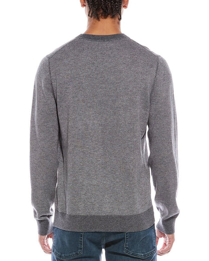 white multi birdseye wool-blend crewneck sweatshirt
