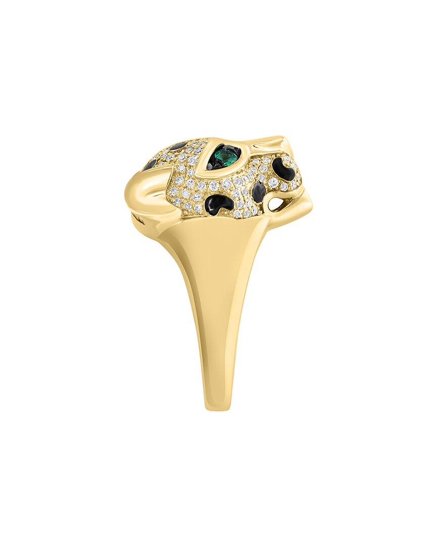 14k 0.35 ct. tw. diamond & emerald ring