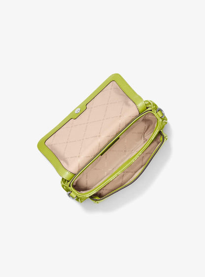 jet set travel small logo jacquard denim crossbody bag with pouch