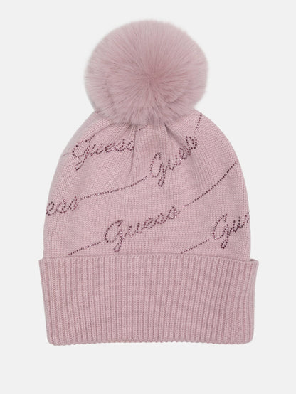 rhinestone logo beanie