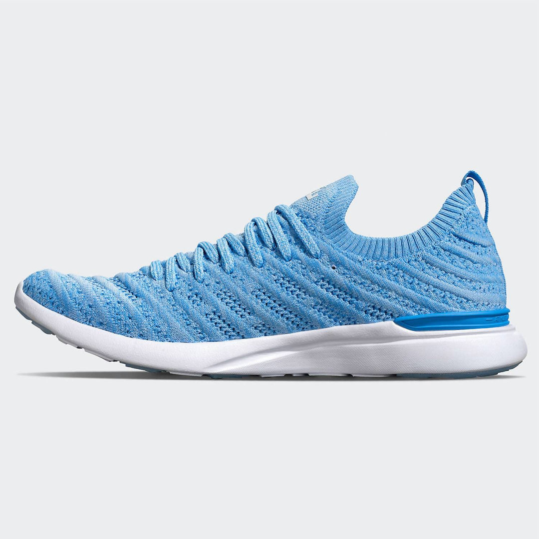 women's techloom wave running shoes in coastal blue/ice blue/melange