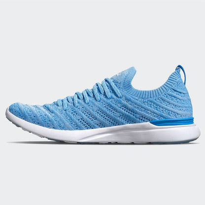 women's techloom wave running shoes in coastal blue/ice blue/melange