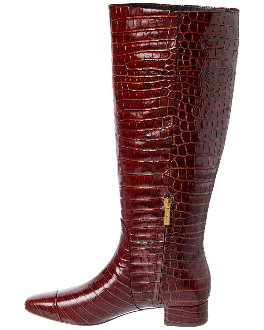 cecile croc-embossed leather knee-high boot