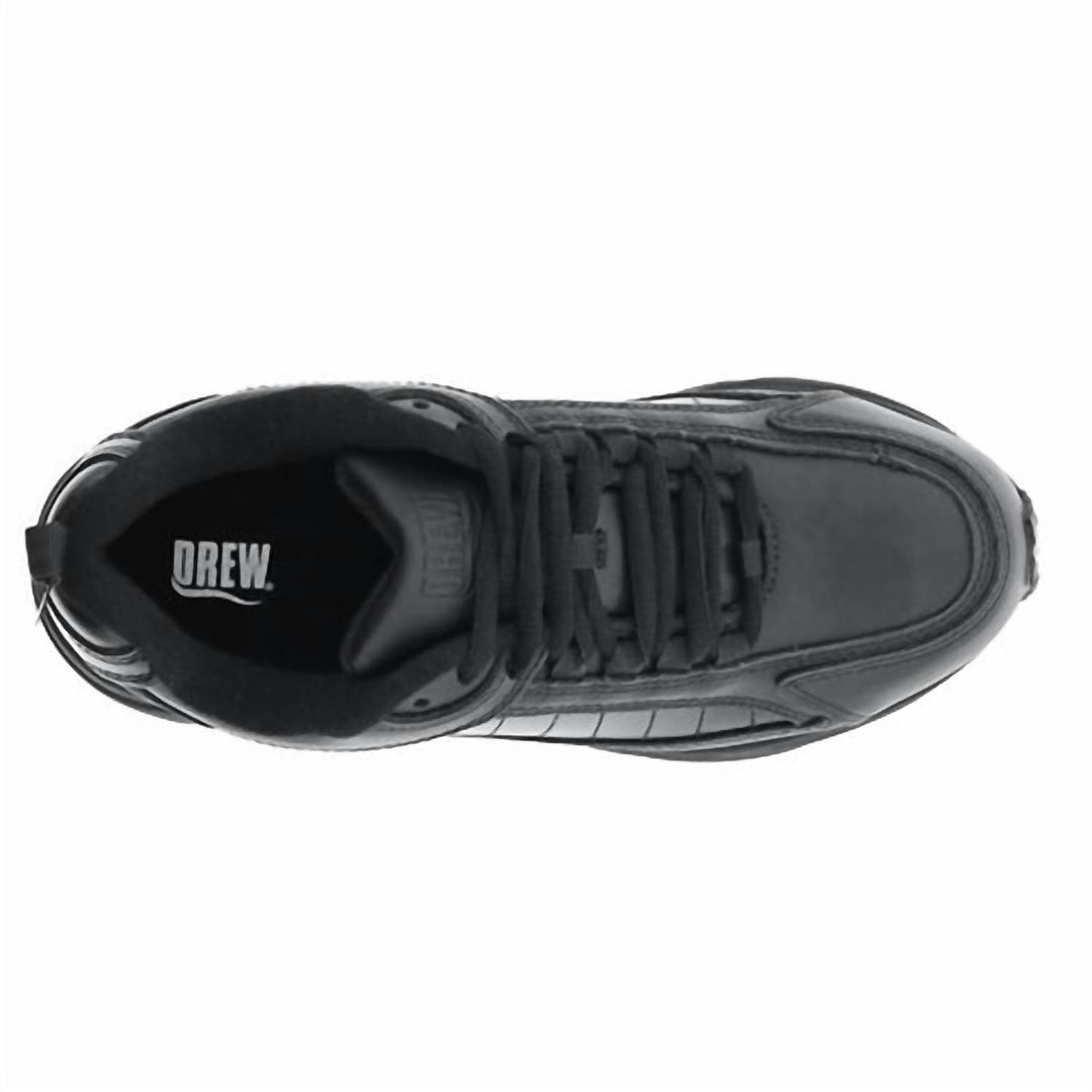 women's walking shoes in black leather