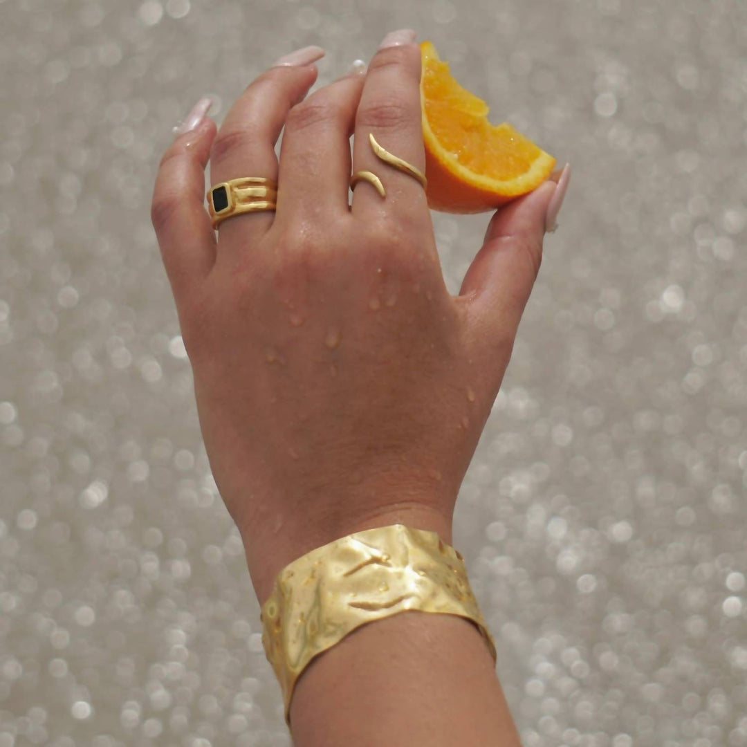 roxi hammered cuff bracelet in gold