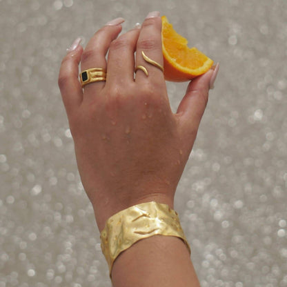 roxi hammered cuff bracelet in gold