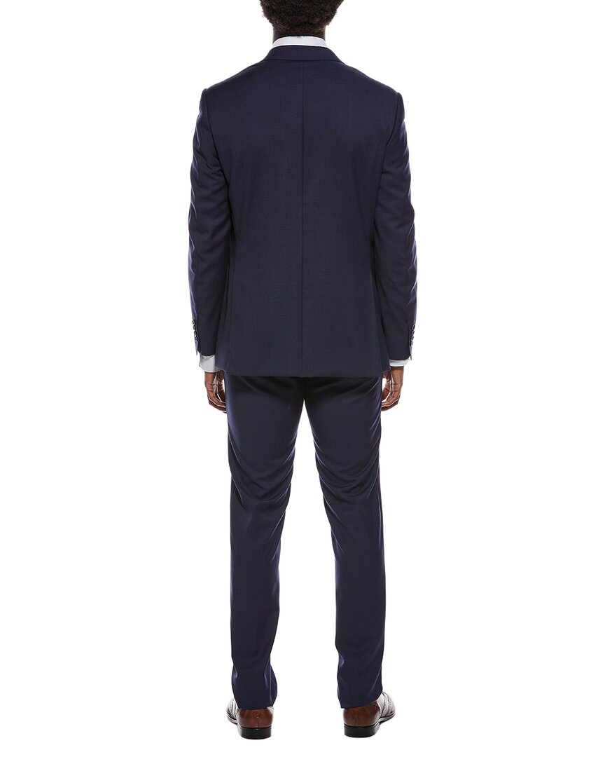 2pc wool suit with flat front pant