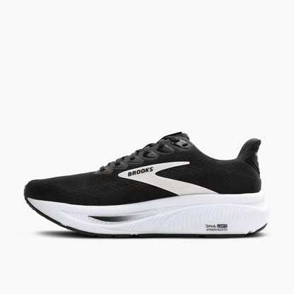 women's ghost 17 running shoes - wide in black/grey/white