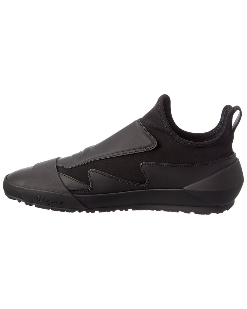 ferragamo nile leather sneaker