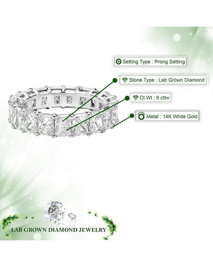 14k 8.00 ct. tw. lab-grown diamond eternity ring