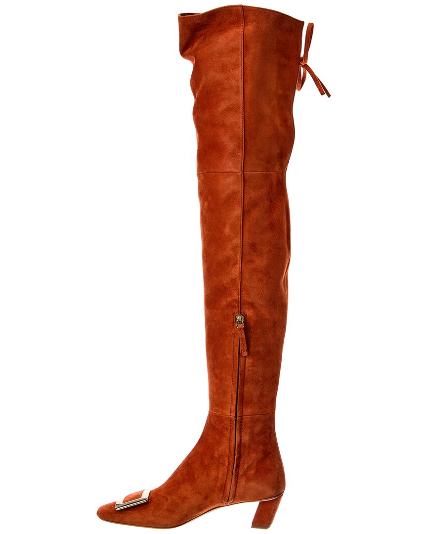 suede thigh-high boot