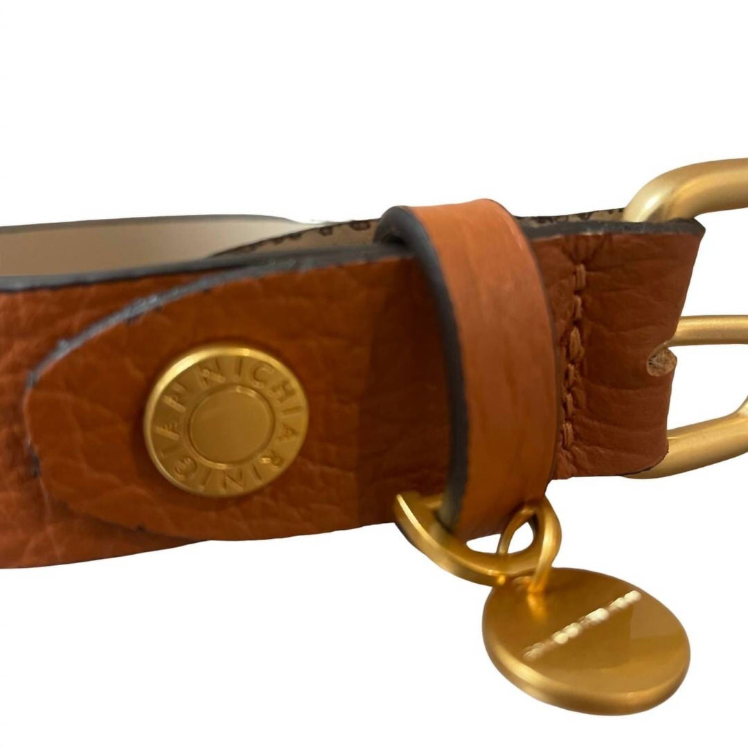 women's leather belt in caramel