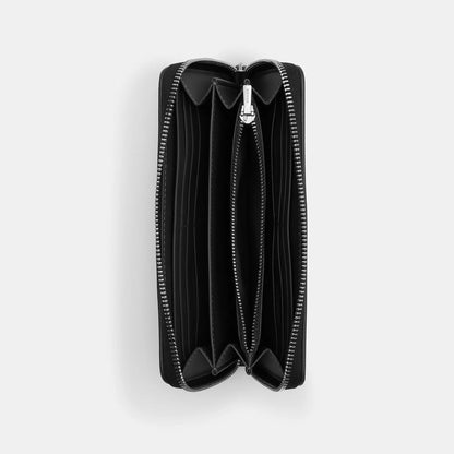 long zip around wallet in signature jacquard