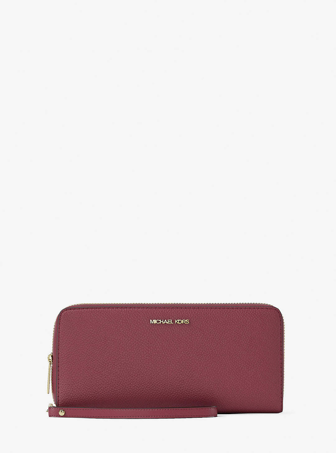 jet set travel large pebbled leather wristlet