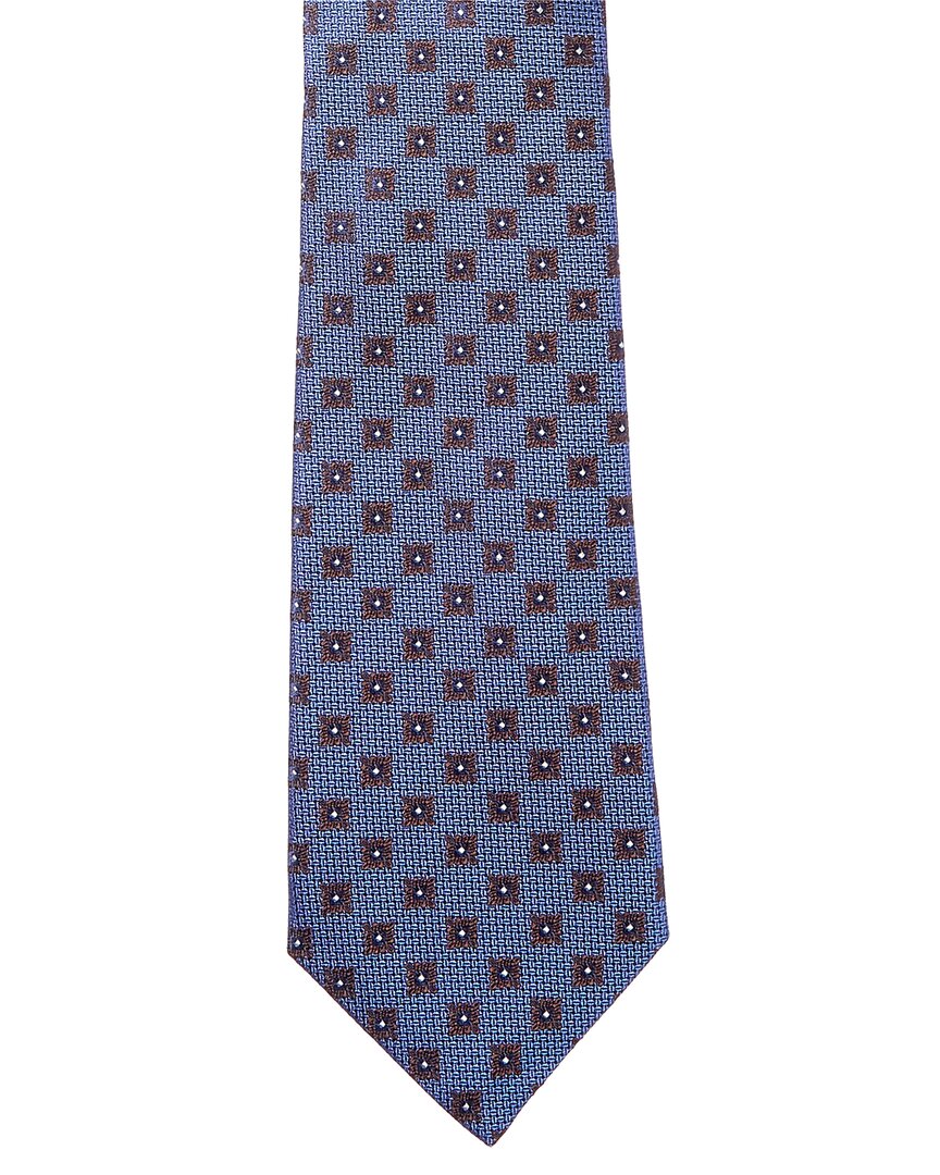 blue squares silk tie