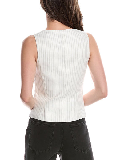kiana linen-blend vest