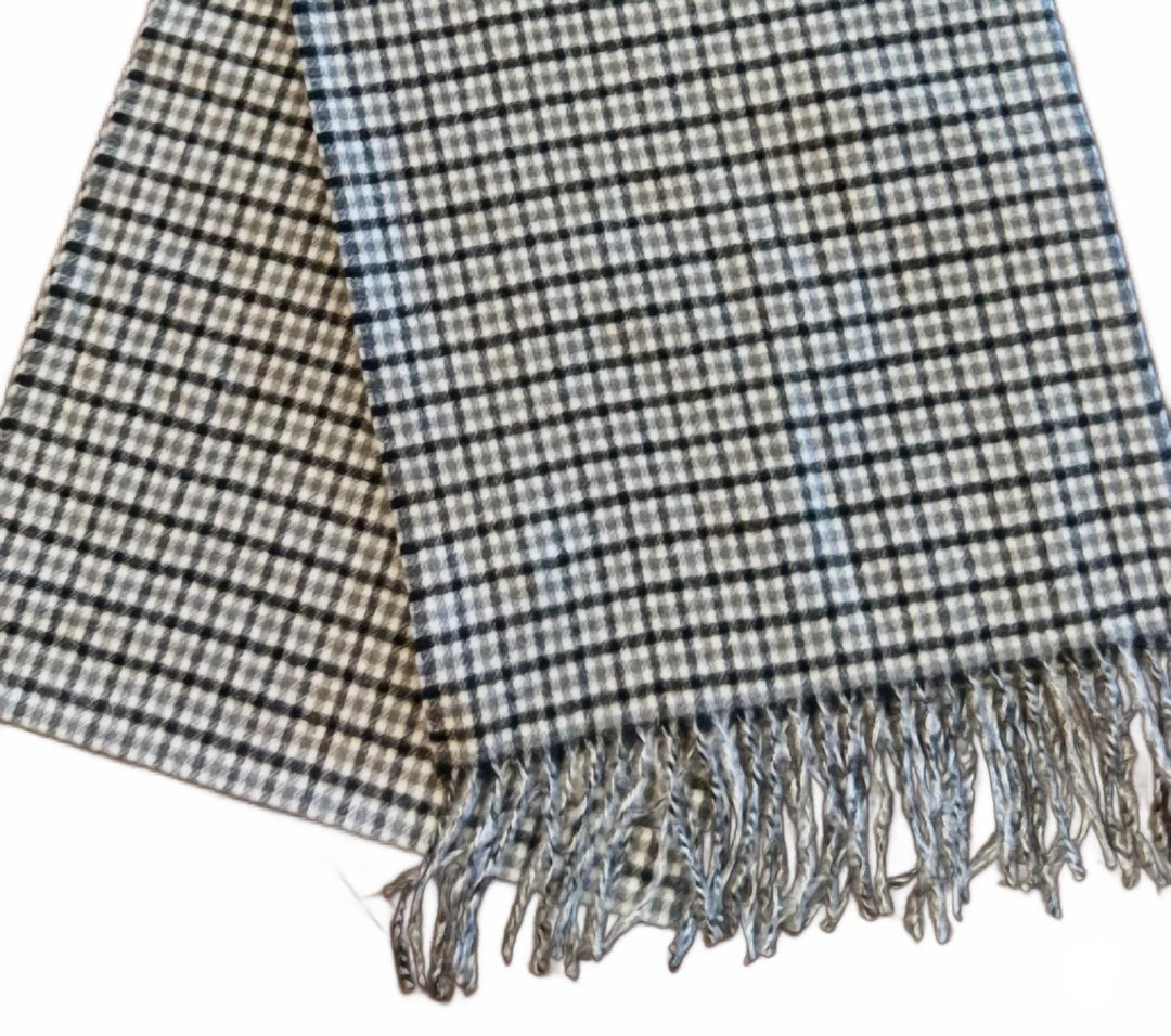unisex premium cashmere scarf in white check