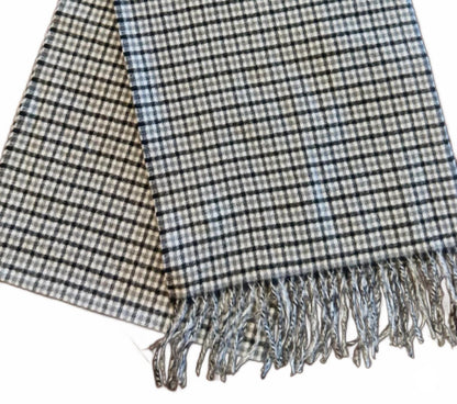 unisex premium cashmere scarf in white check