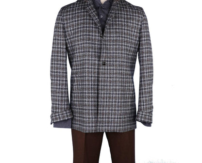 US 40 Regular - grey and brown check