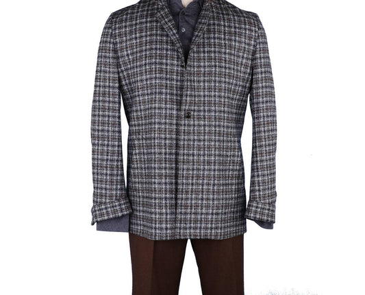 US 40 Regular - grey and brown check