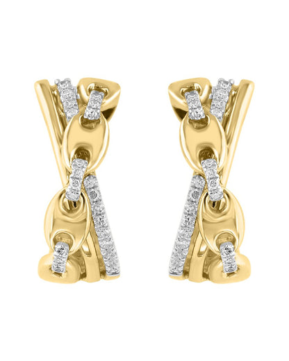 14k over silver 0.17 ct. tw. diamond earrings