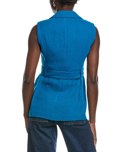 georgia linen & wool-blend waistcoat