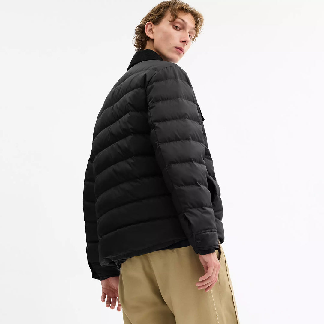 lightweight shirt down jacket in recycled polyester