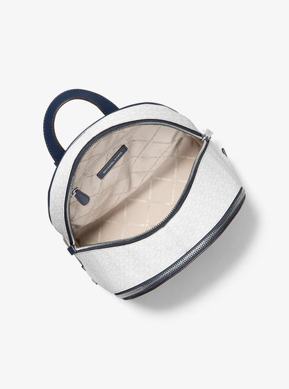 rhea medium color-block signature logo backpack