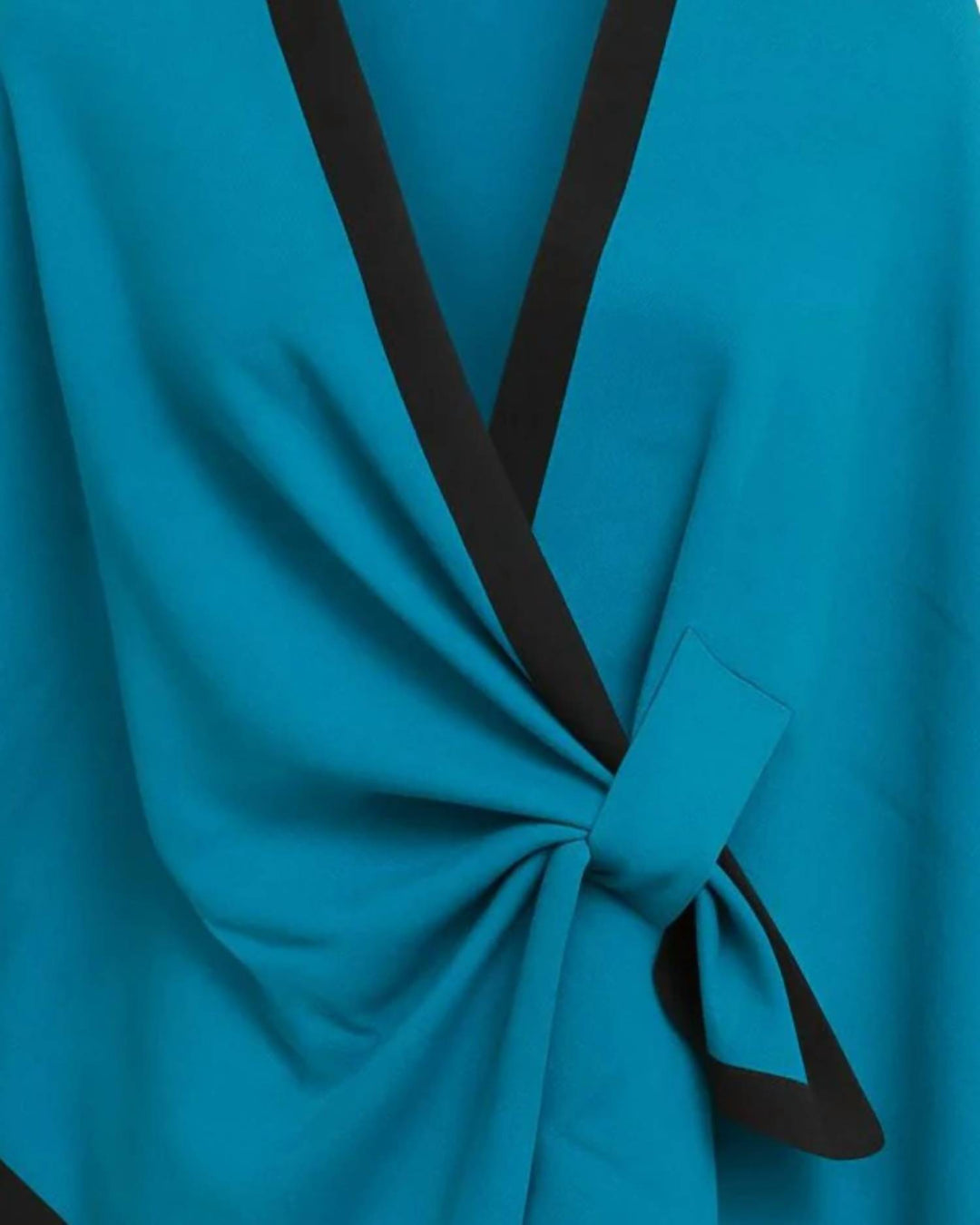 women's portico wrap in peacock/black