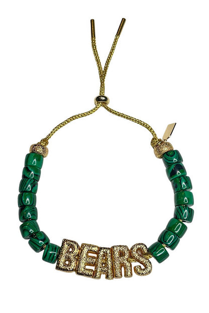 women's eye candy bears id bracelet in green