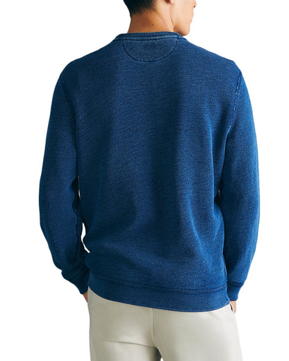 indigo crewneck sweater