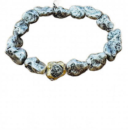 women's capri nugget bracelet in silver
