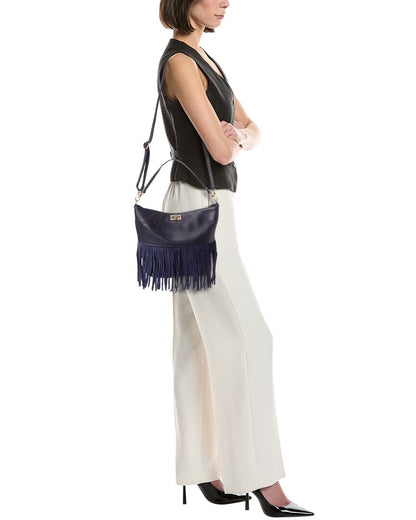 arizona27 leather fringe tote