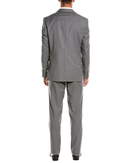 porto wool-blend suit with flat front pant