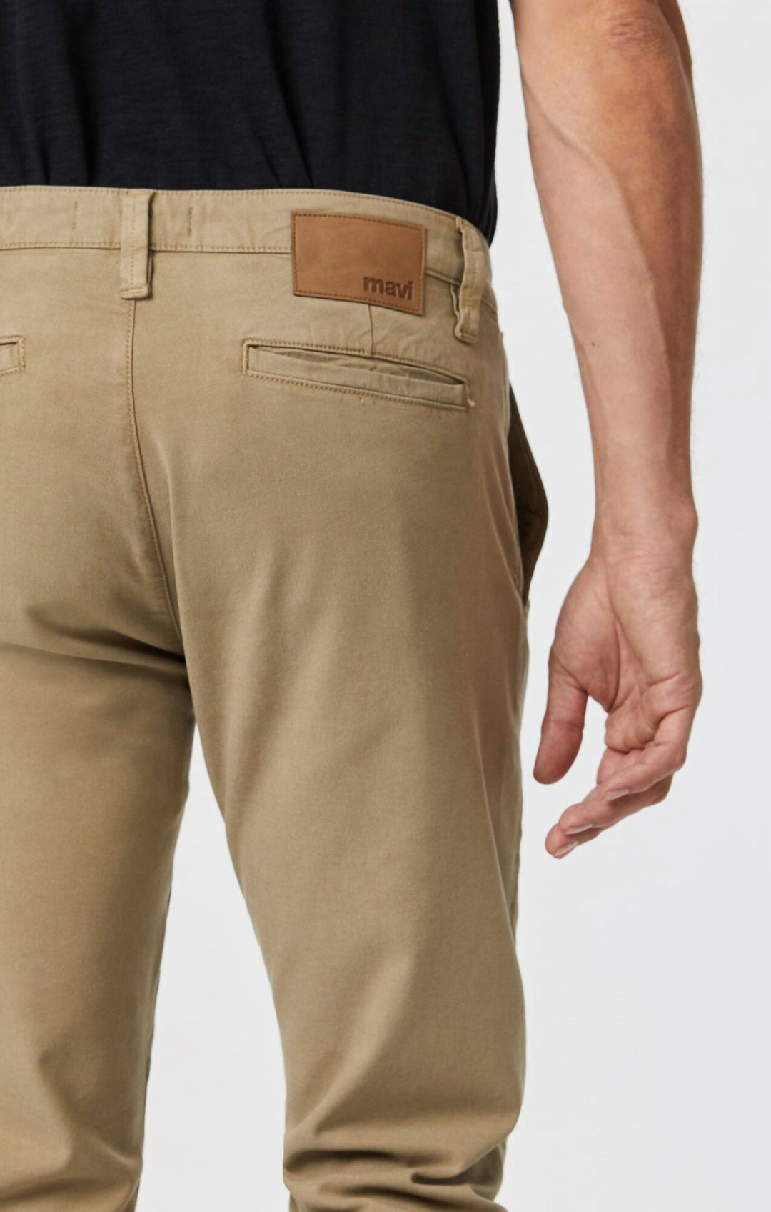 milton slim straight chino pants in beige luxe twill