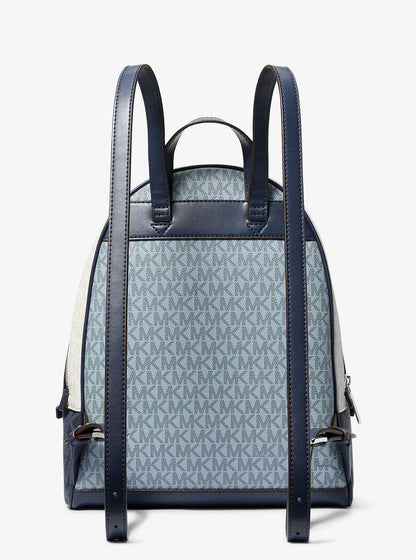 rhea medium color-block signature logo backpack