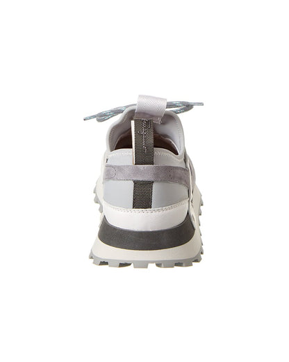 ferragamo indy leather & suede sneaker