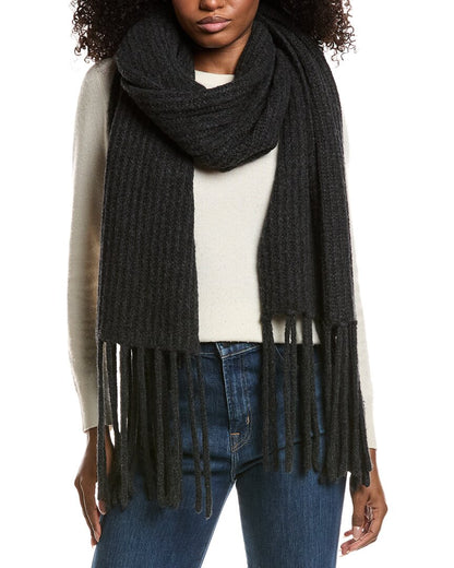fringes chunky alpaca & wool-blend wrap