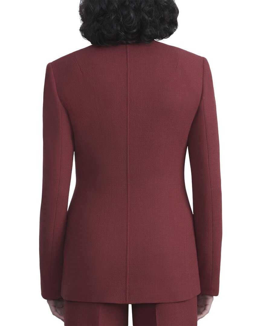 collarless wool blazer