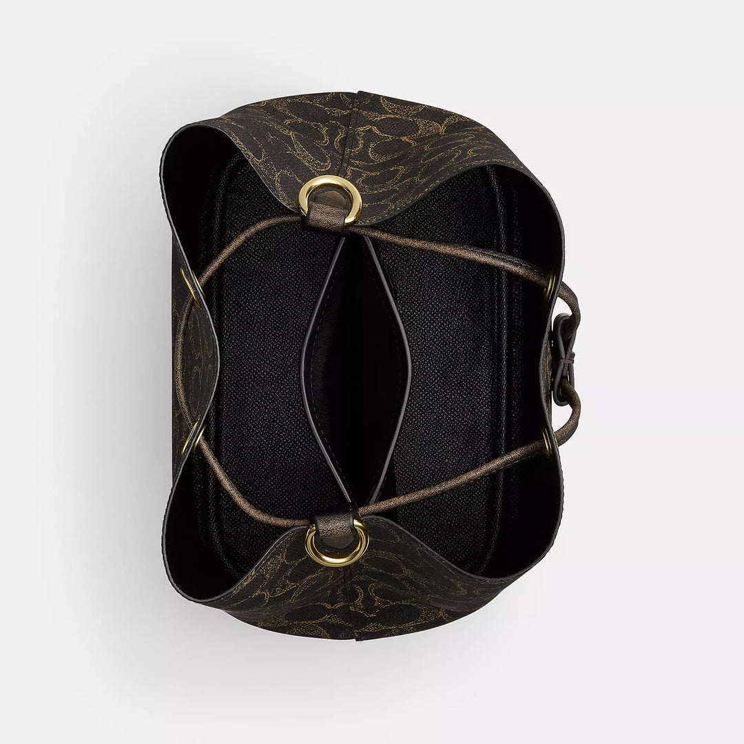rowan bucket bag in loved signature canvas with charms