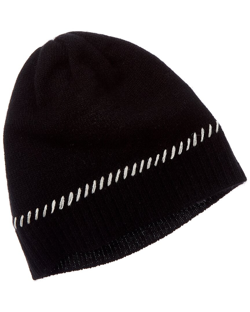 cashmere contrast edge cashmere hat
