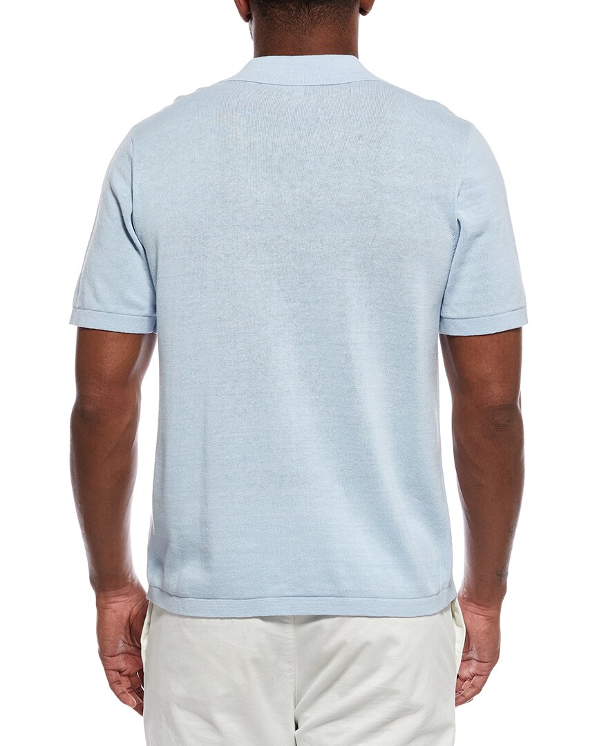 linen-blend camp shirt