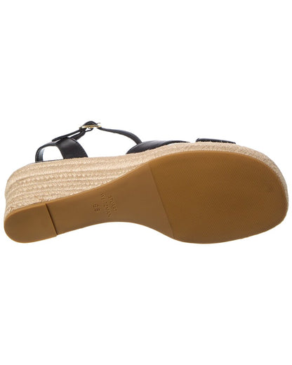 miami espadrille canvas & leather wedge