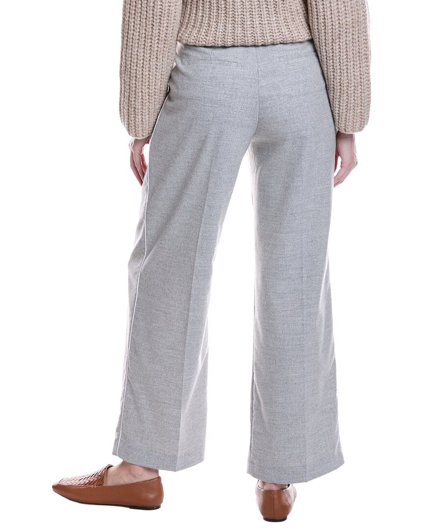 pleated wool-blend pant