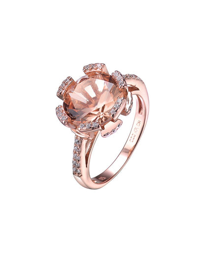 18k rose gold vermeil cz ring