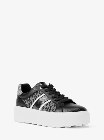 romey signature logo stripe platform sneaker